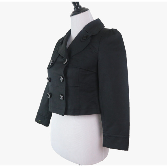 Soia & Kyo Size XS Charlie Crop Jacket Peacoat Moto Style Black - Picture 2 of 11